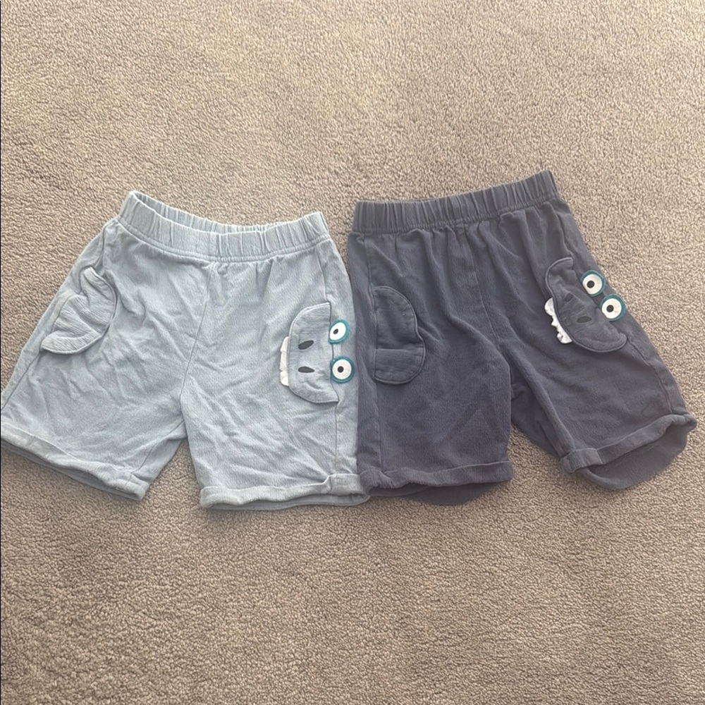 Kids Gray and Black Shorts Set